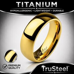Titanium Wedding Band Ring Comfort Fit Size 10 Mens Womens 6mm width